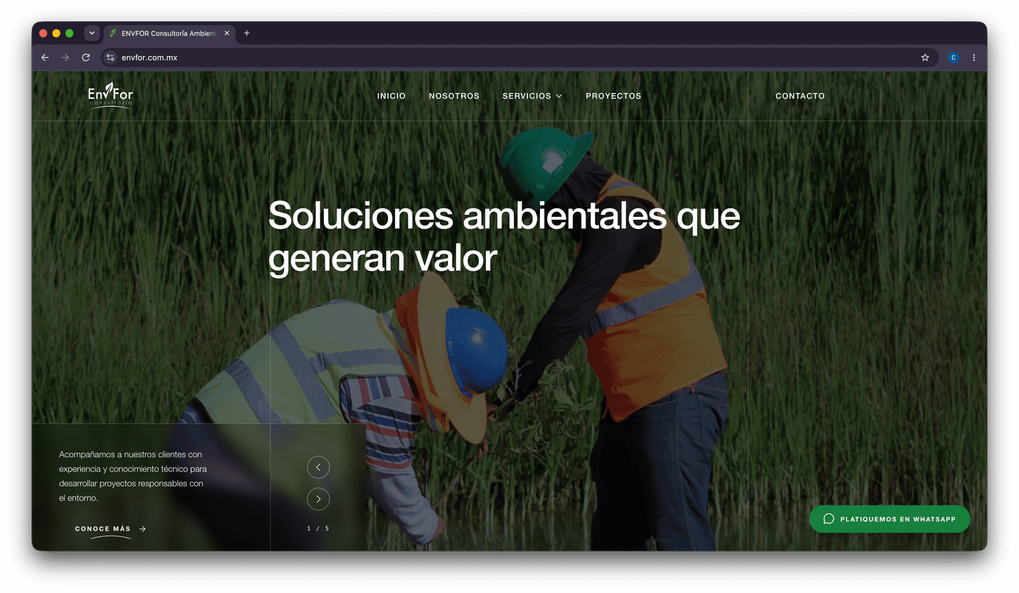 EnvFor Consultoría Ambiental - Sitio web corporativo